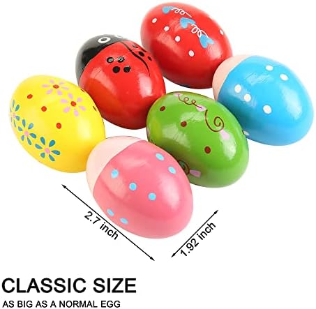 6pcs Wooden Egg Shakers Musical Percussion Instruments Domg