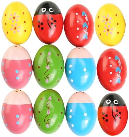 12 Pcs Wooden Egg Shakers Musical Percussion Instruments Domg