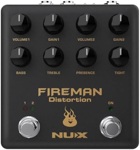 Дисторшн-педаль NUX Fireman, двойной канал, современный Brown Sound, 9V/18V переключатель для динамического диапазона Nux