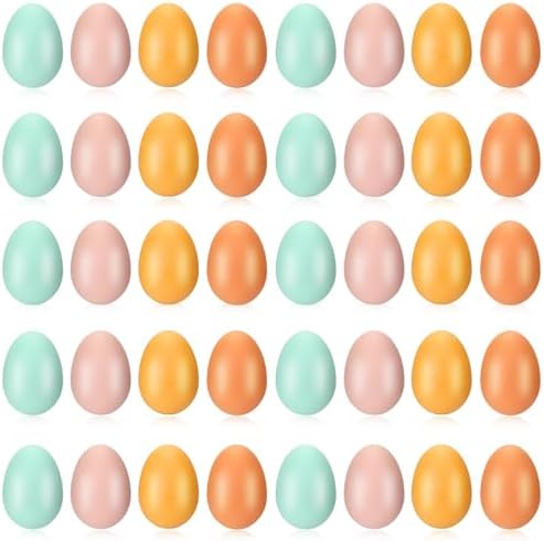 Yeshone 40 Pcs Egg Shakers Musical Instruments Percussion Maracas Egg Easter Basket Plastic Easter Egg Hunt for Preschool Kindergarten DIY Painting Music Dancing, 4 Boho Colors Yeshone