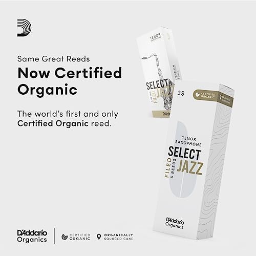 Саксофонные трости D'Addario Select Jazz Filed, 2 среднего размера, 5 штук, отборные органические Rico