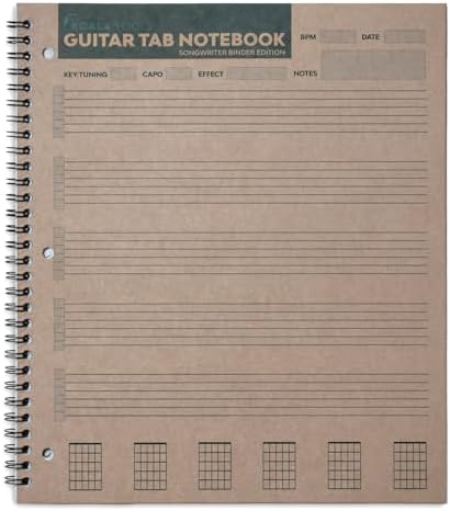 KOALA TOOLS | Guitar Tablature - Guitar Tab Notebook (1 Book) | 8.5" x 9.75" 60pp. - Blank Paper, Sheets for Music Chord Notation KOALA TOOLS