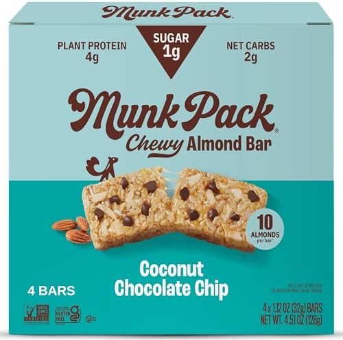 Munk Pack Keto Granola Bar Coconut Cocoa Chip, 1.12 Oz, 4 Ct Munk Pack