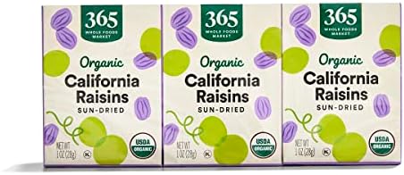 365 by Whole Foods Market, Organic Raisins 6 Count, 1 Ounce 365 by Whole Foods Market