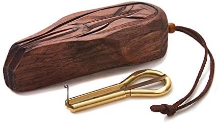 Jew's Harp by MUARO P.Potkin in Shaman Wooden Case (Mouth Musical Instrument) Muaro