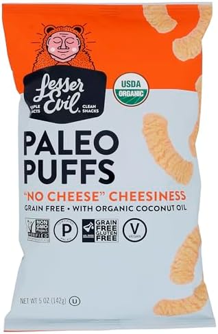 LESSEREVIL Organic No Cheddar Paleo Puffs, 5 OZ LesserEvil