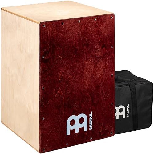 Meinl Percussion Cafe Cajon Box Drum Plus Bag with Snare and Bass Tone for Acoustic Music — Made in Europe — Baltic Birch Wood, Play with Your Hands, 2-Year Warranty (BC1LB) Light Brown Meinl Percussion