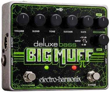 Эффектный басовый педаль Electro-Harmonix Deluxe Bass Big Muff Pi, вход 0dB и 10dB, три выхода и встроенный шумовой фильтр Electro-Harmonix