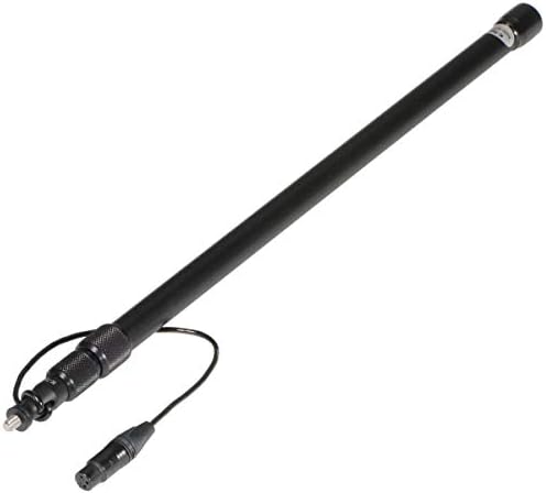 K-Tek 2'.4" to 5'.9" 3-Section Aluminum Avalon Series Boom Pole with Internal Coiled Cable, Nuetrik Female XLR with Swit, Bottom Exit K-Tek