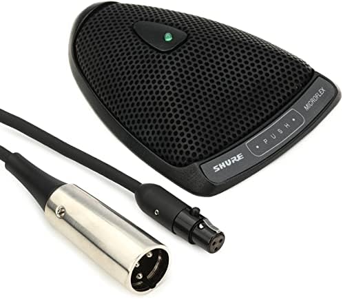 Конденсаторный микрофон Shure MX393/C, кардиоидный, черный, с программируемыми переключателями и LED индикаторами. Shure