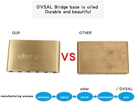 Черный 2-точечный тремоло мост для электрогитары 10.5 мм, латунный блок, подставки из нержавеющей стали OVSAL