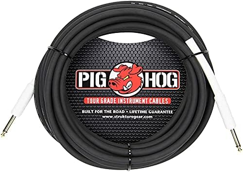 Pig Hog PH25 High Performance 8mm 1/4" Guitar Instrument Cable, 25 Feet Pig Hog