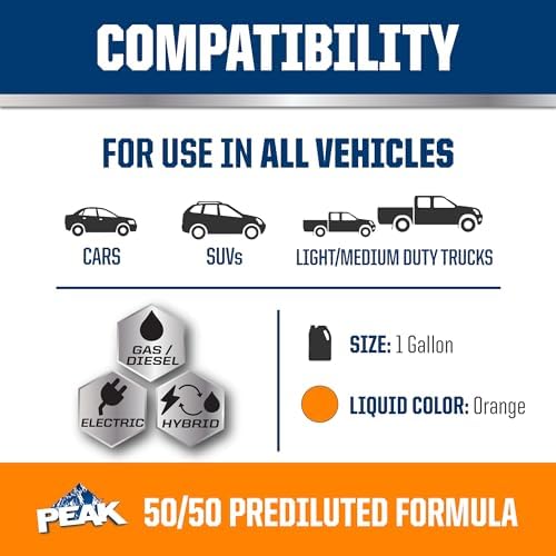 PEAK OET Extended Life Orange 50/50 Prediluted Antifreeze/Coolant for North American Vehicles, 6 Pack Peak