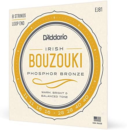 Струны для ирландского бузуки D'Addario EJ81, долговечный звук, стальные и бронзовые струны D'Addario