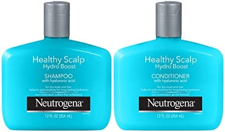 Neutrogena Moisturizing Healthy Scalp Hydro Boost Shampoo & Conditioner for Dry Hair and Scalp, with Hydrating Hyaluronic Acid, pH-Balanced, Paraben & Phthalate-Free, Color-Safe, 12 Fl Oz Neutrogena