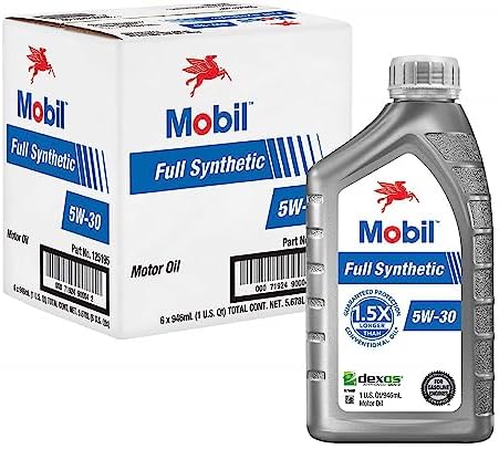 Mobil Full Synthetic Motor Oil 5W-30, 1 Quart (6-pack) Mobil