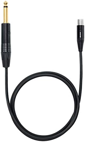 Премиум инструментальный кабель Shure WA306 3' с разъёмом 1/4" на TA4F, совместимый с системами BLX, PGX, SLX и ULX Shure