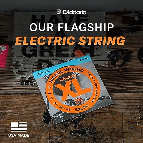 Электрические струны для гитары D'Addario XL Nickel ESXL120, 09-42, с идеальной интонацией и надежной прочностью для 6-струнных гитар D'Addario