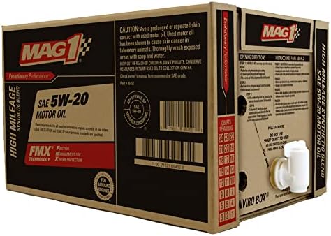 65452 High Mileage Synthetic Blend SAE 5W-20 Motor Oil - 6 Gallon Enviro Box Mag 1