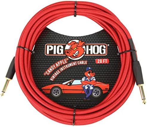 Pig Hog PCH20CA Candy Red Instrument Cable, 20-Foot Pig Hog