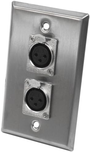 Seismic Audio Speakers Dual XLR Female Connectors, Stainless Steel Wall Plate Seismic Audio