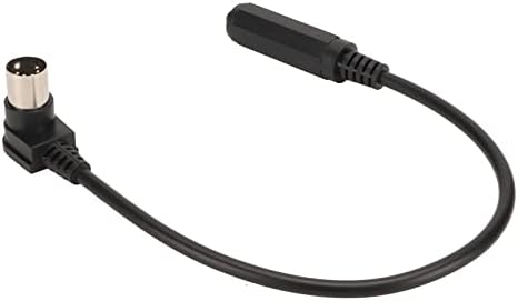 CCYLEZ 6.35mm 1/4 Inch Female to MIDI 5 Male Cable 30cm / 11.8in Black 6.35mm to DIN 5 90 ° MIDI Cable for MIDI Keyboards, Synthesizers, Electric Pianos Ccylez