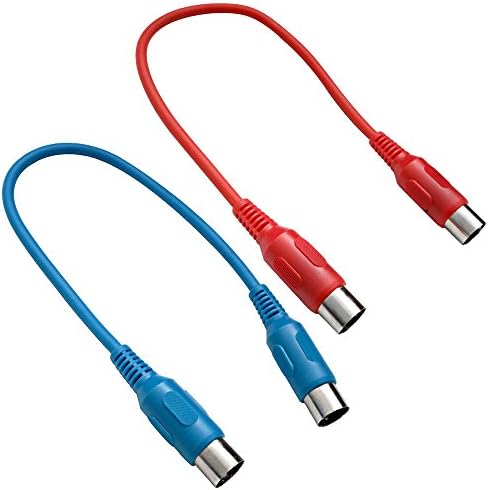 Seismic Audio Speakers MIDI Cables, Keyboard Data Patch Cords, 1 Foot, Blue and Red Seismic Audio