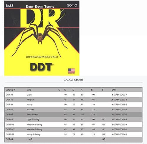 DR Strings DDT Bass Guitar Strings (DDT-65) DR Strings