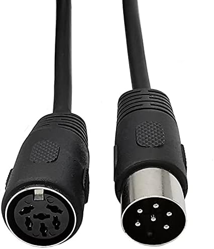 MIDI Cable, 6 Pin DIN MIDI Male to Female Extension Adapter Cord Suitable for Microphone Recording, Mixing, and More (0.5M/20inch) Dafensoy