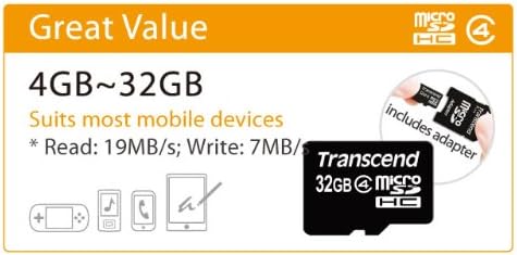 Transcend 32 GB Class 4 microSDHC Flash Memory Card TS32GUSDHC4 Transcend