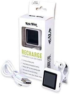 Kala Klipz Rechargeable Chromatic Clip-On Tuner for Guitar/Bass/Violin/Ukulele, White Kala