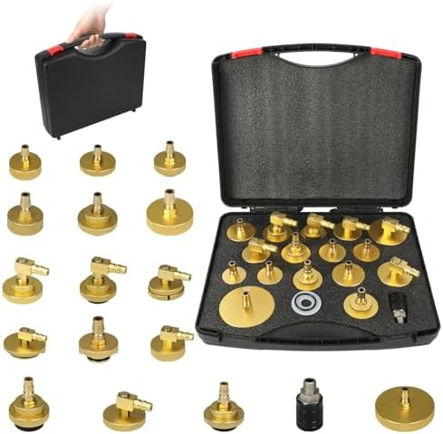 OURANTOOLS Brake Fluid Bleeder Adapter Kit 17PCS Master Cylinder Bleeder Tool Kit for Most Vehicles Brake Fluid Bleeding or Refilling Ourantools