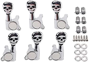 Alnicov Skull Head Sealed Gear 3R 3L Guitar Tuning Pegs Tuners Machine Heads for Electric Guitar Parts Alnicov