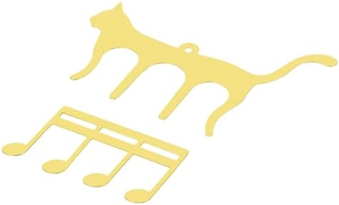 MECCANIXITY Cute Cat Shaped Metal Music Book Clip and Music Stand Page Holder, Piano Sheet Music Holders Music Book Holder for Sheet Music Stands, Gold Meccanixity