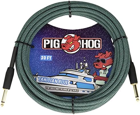 Pig Hog "Tahitian Blue" Instrument Cable, 20ft Pig Hog