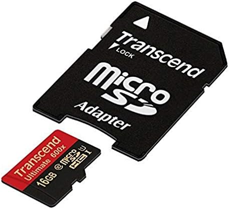 Transcend 16 GB MicroSDHC Class 10 UHS-I Memory Card with Adapter 90 Mb/s (TS16GUSDHC10U1) Transcend