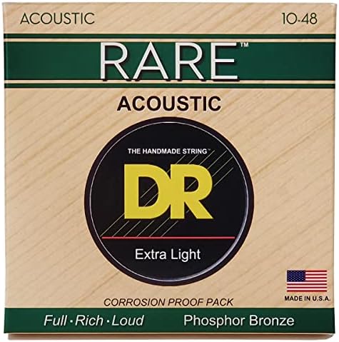 Гитарные струны DR Strings Rare - Фосфорная бронза, акустические 10-48, теплый и громкий звук DR Strings