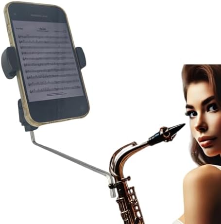 Alto Saxophone Lyre Phone Holder, Square 4mm x 4mm Socket, Adjustable Angle, 9cm Max Opening U Annper