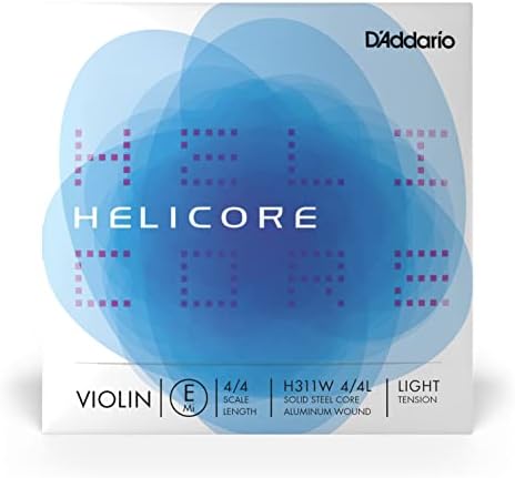 Струна для скрипки D'Addario Orchestral Helicore 4/4 - легкое натяжение, алюминиевая обмотка,  E струна - модель H311W 4/4L D'Addario