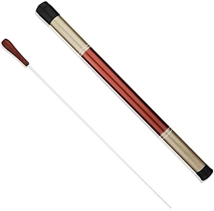 Conducting Baton with Storage Cylinder, Elegant Marching Baton with Ebony Handle Music Conductor Baton for Orchestra Concert Theater Band, 15.4inch Long Luter