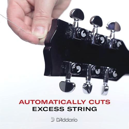 D'Addario Accessories Auto-Trim Tuning Machines - Locking Tuners for Guitars - 6 In Line Setup, Black Planet Waves