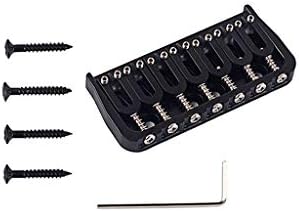 Alnicov Electric Guitar 7 String Saddle Bridge，for Guitar Hardtail Bridges Replacement Part Black Alnicov