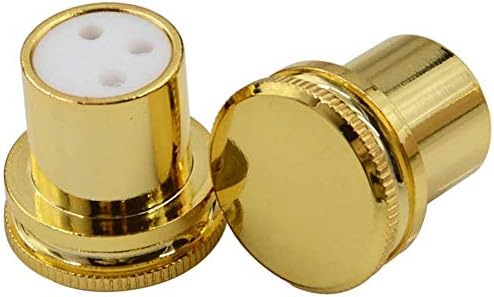 Female XLR Noise Reducing Caps Gold-Plated PTFE (Teflon) Insulation Noise Stopper XLR Plug Dust Proof Caps Gold-Plated Female XLR Caps Pack of 2 BNKENX