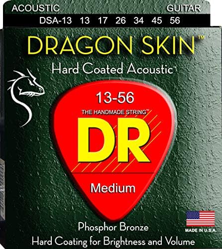 Акустические струны для гитары DRAGON SKIN с покрытием K3, номера: 13, 17, 26, 34, 45, 56 DR Strings