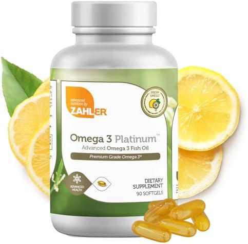 Zahler Omega 3 Fish Oil - Omega 3 Supplements with Omega 3 Fatty Acids, 600 mg EPA and 400 mg DHA - Omega3 Fish Oil Supplements Derived from Kosher Tuna - Supports Brain & Heart Health (90 Softgels) Zahler