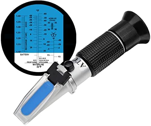 TRZ 4-in-1 Refractometer Ethylene Glycol, Propylene Glycol in Automotive antifreeze Fluids(G11,G12, G13) freezing temperature and concentration, automotive and industrial battery Fluid, DEF Trz