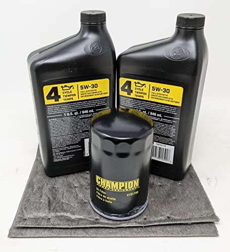 Champion Generator 5W-30 Full Synthetic Oil Change Kit 2 Quarts oil and Filter Champion