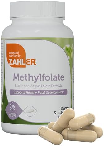 Zahler Methylfolate - Supports Healthy Fetal Development and Genetic Health - Methylated Folic Acid from 1000 mcg DFE L-Methylfolate - Kosher Non GMO Methyl Folate Supplement for Women (60 Capsules) Zahler