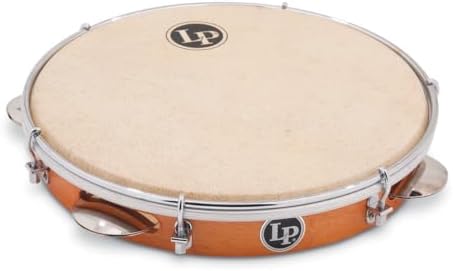 Latin Percussion LP RIO 10 inch Tunable Wood Pandeiro with Natural Head LP3010N,White Latin Percussion