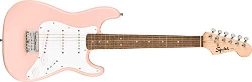 Squier Mini Stratocaster Electric Guitar, Shell Pink, Laurel Fingerboard Fender